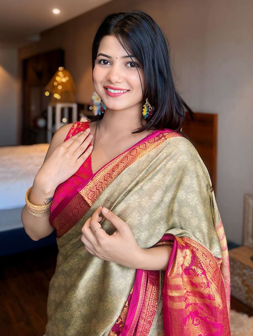 women self design dharmavaram zari bordered saree - 21520567 -  Standard Image - 2