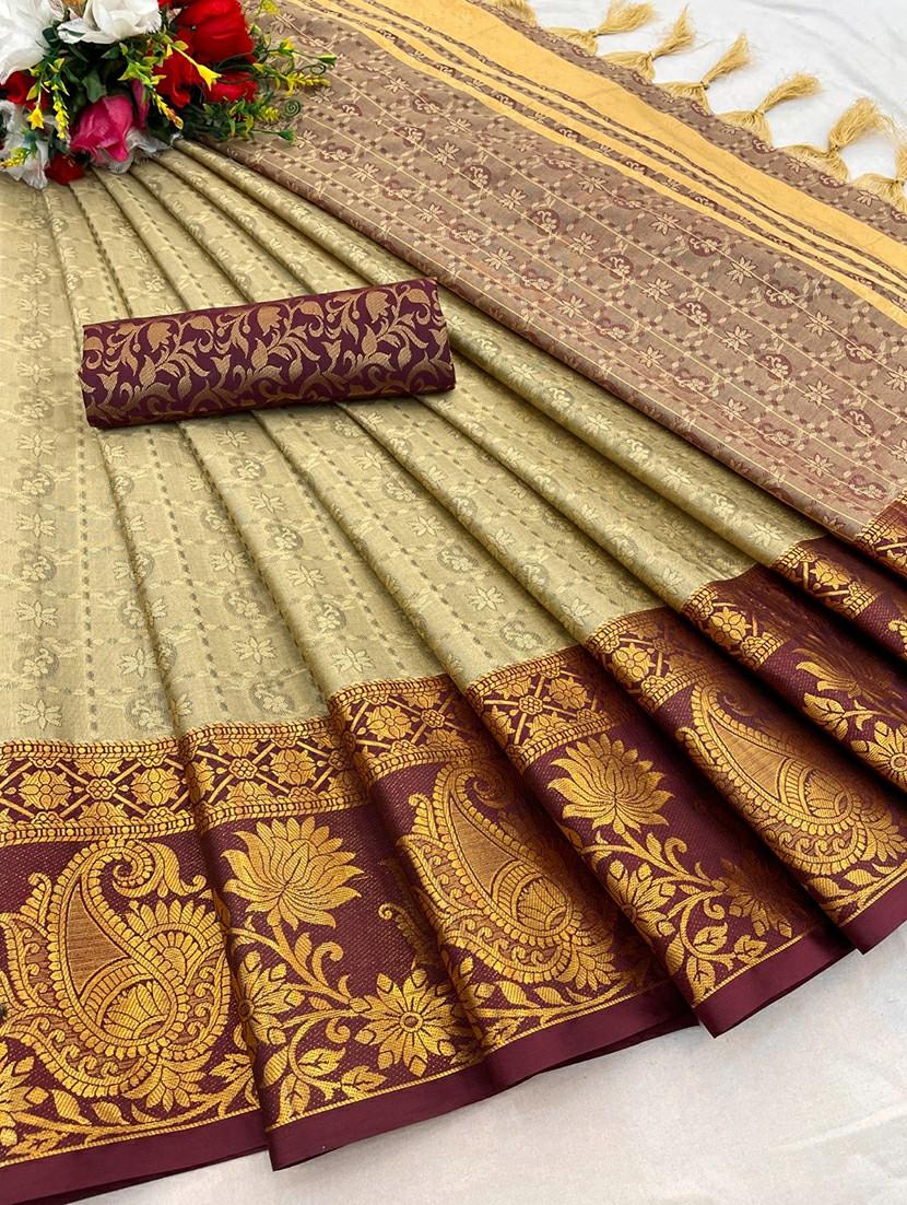 women self design dharmavaram zari bordered saree - 21520577 - Standard Image - 2