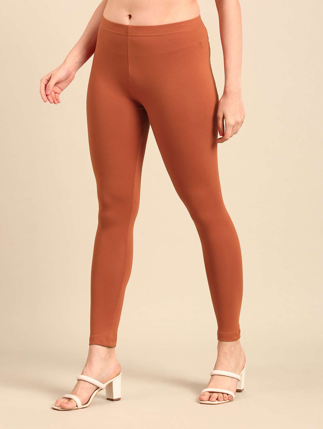women rust cotton leggings - 21520657 -  Standard Image - 2