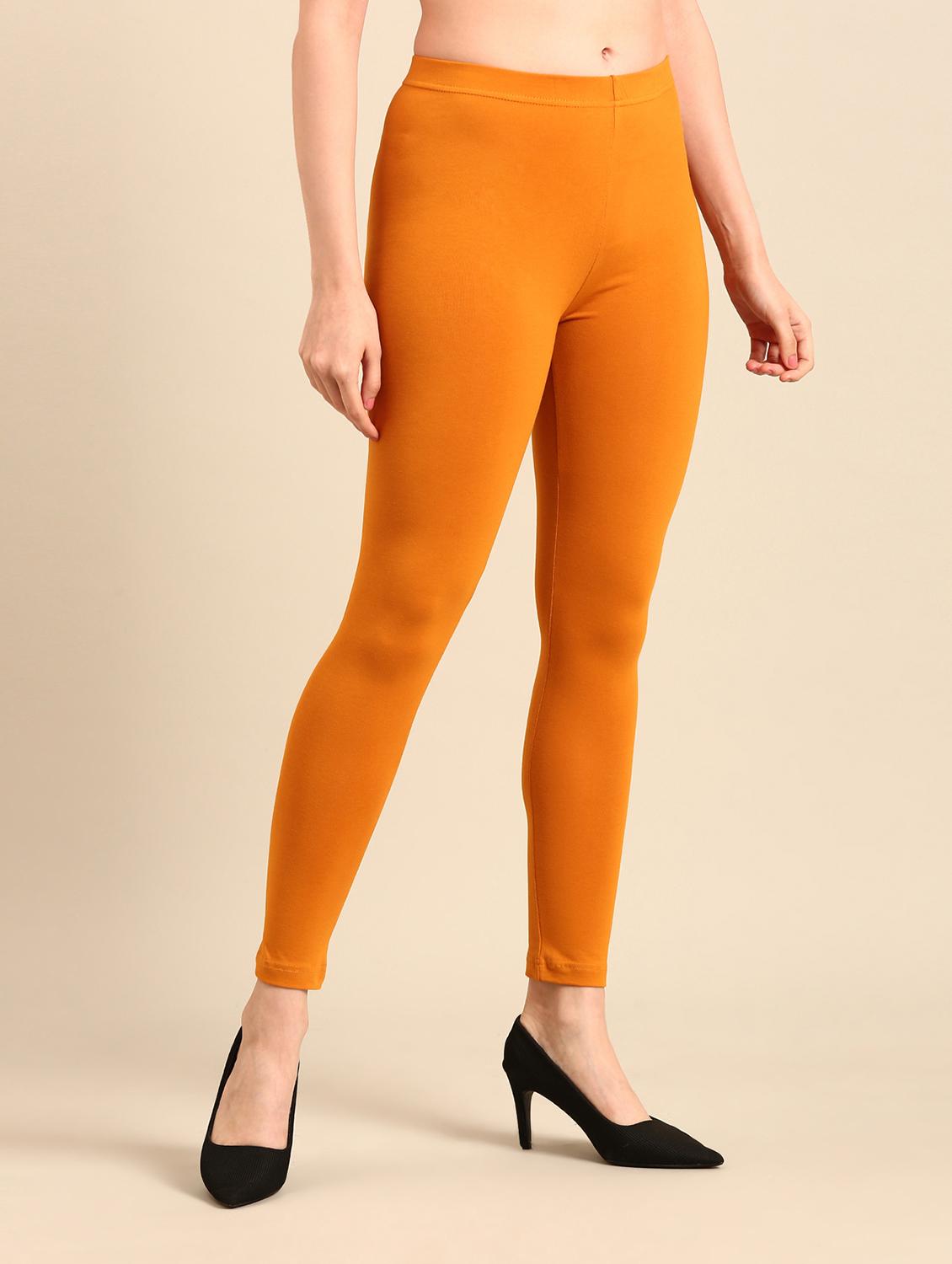 women yellow cotton leggings - 21520667 - Standard Image - 2
