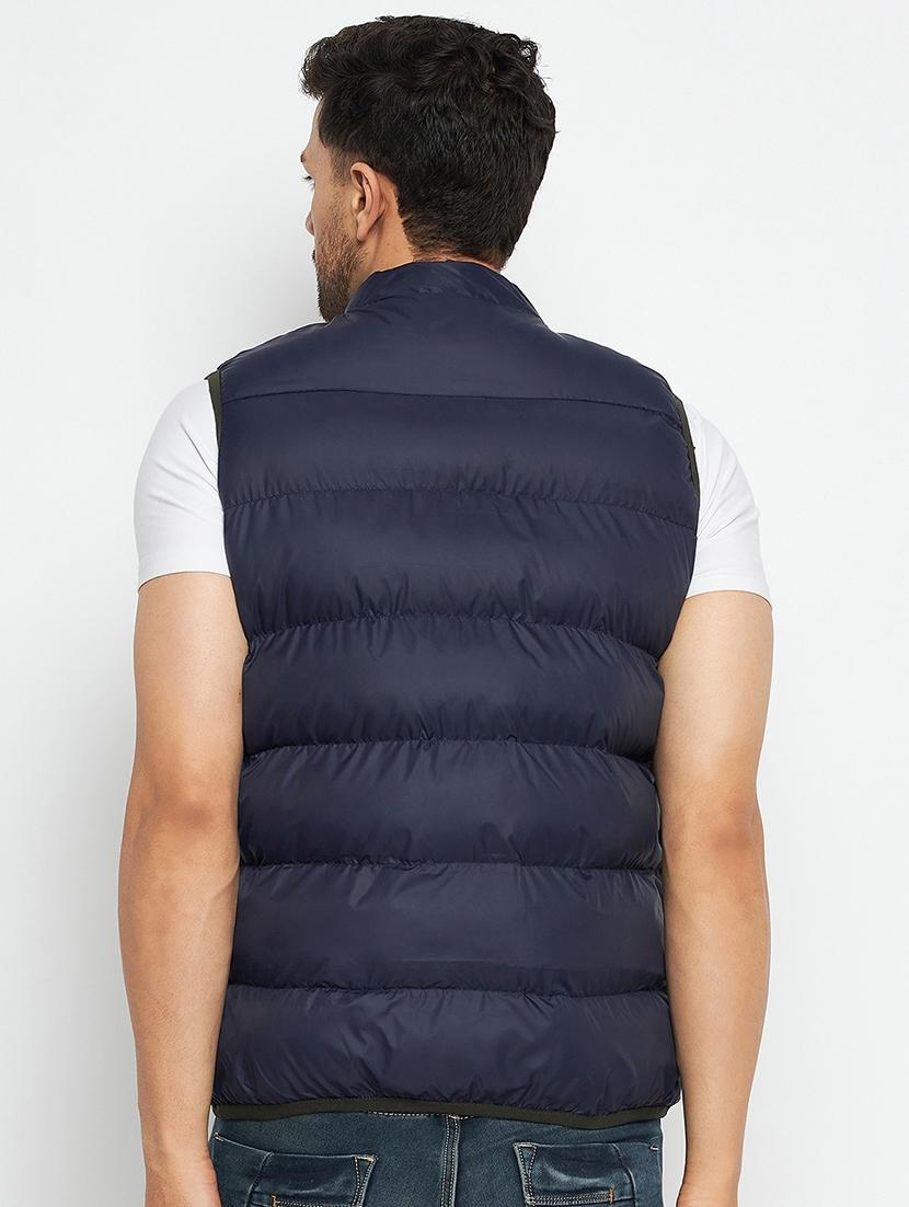 men green solid quilted jacket - 21520973 - Standard Image - 2