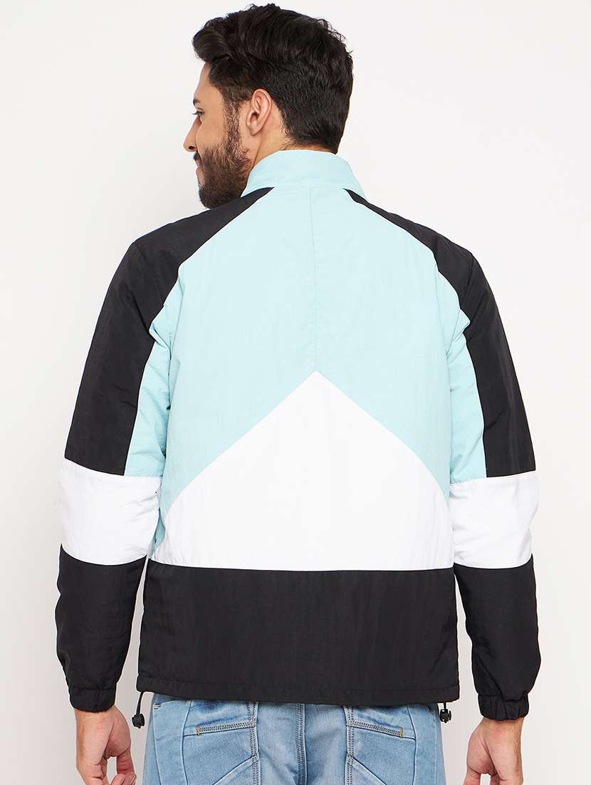 men long sleeve color block bomber jacket - 21520976 - Standard Image - 2