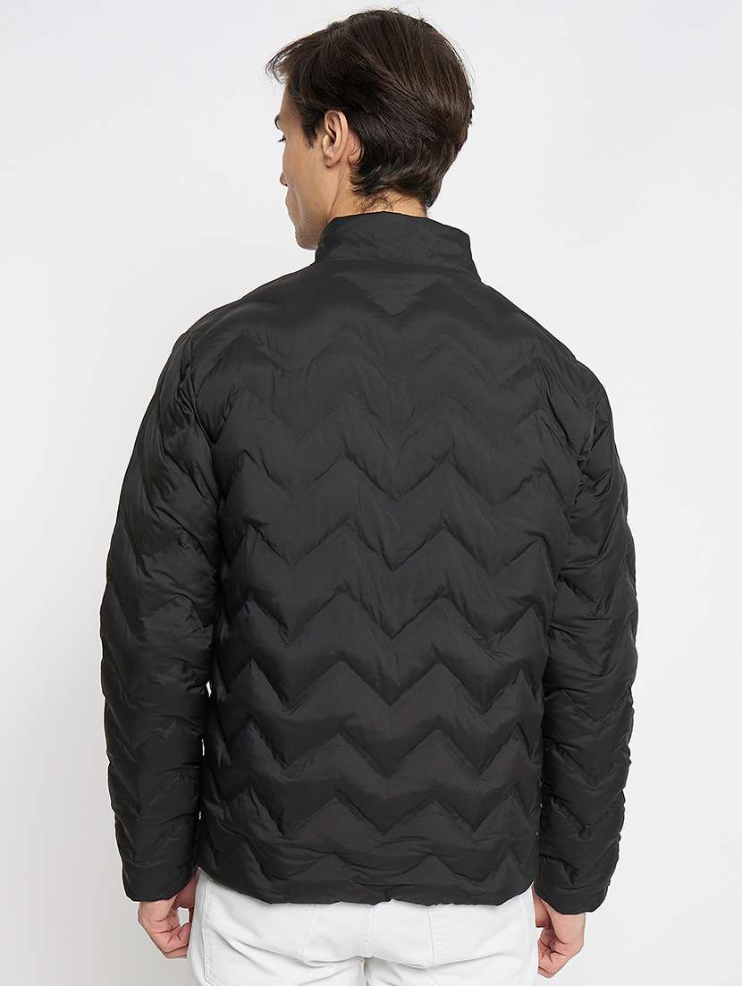 men black solids quilted jacket - 21520984 -  Standard Image - 2