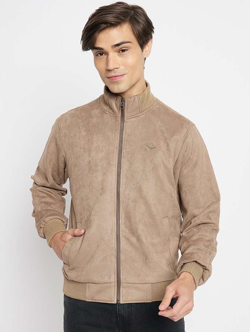 men long sleeve solid bomber jacket