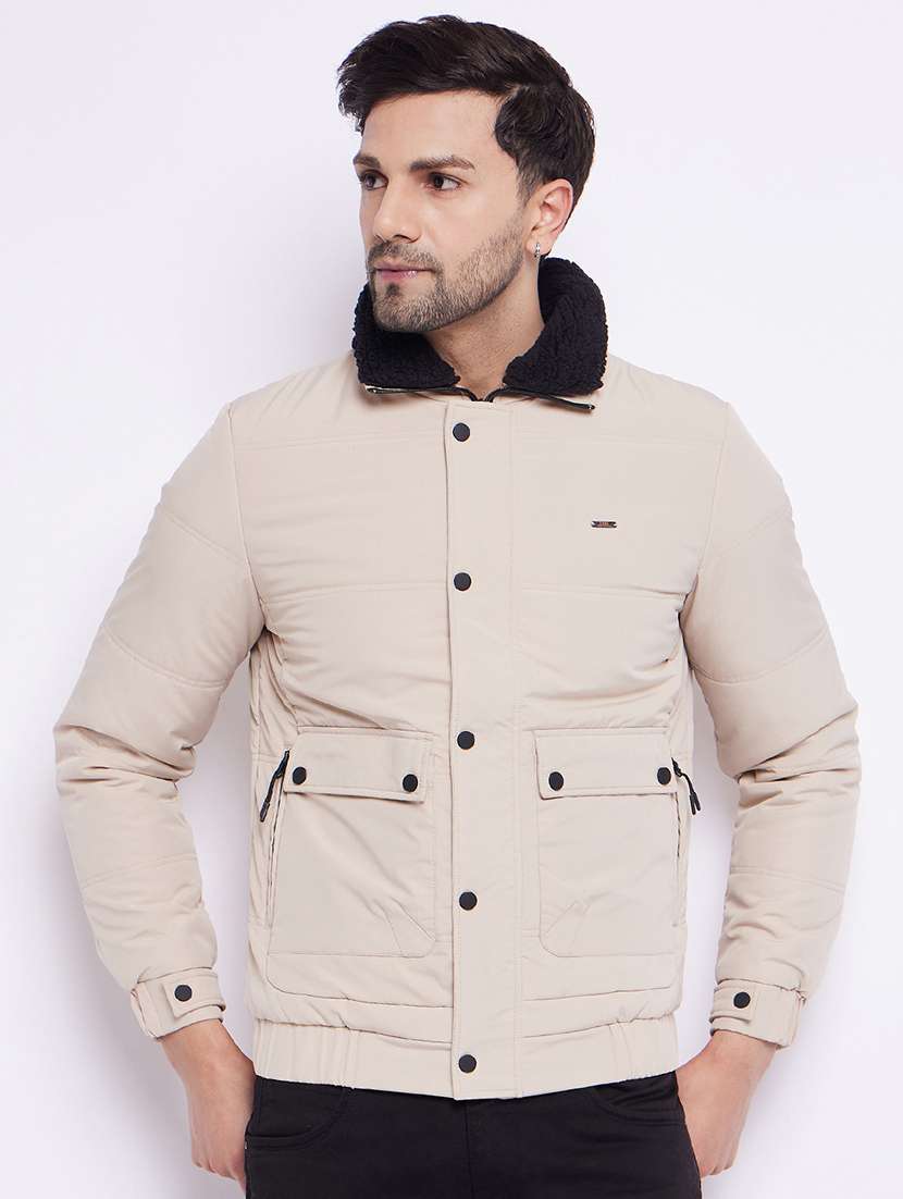 men long sleeve solid bomber jacket