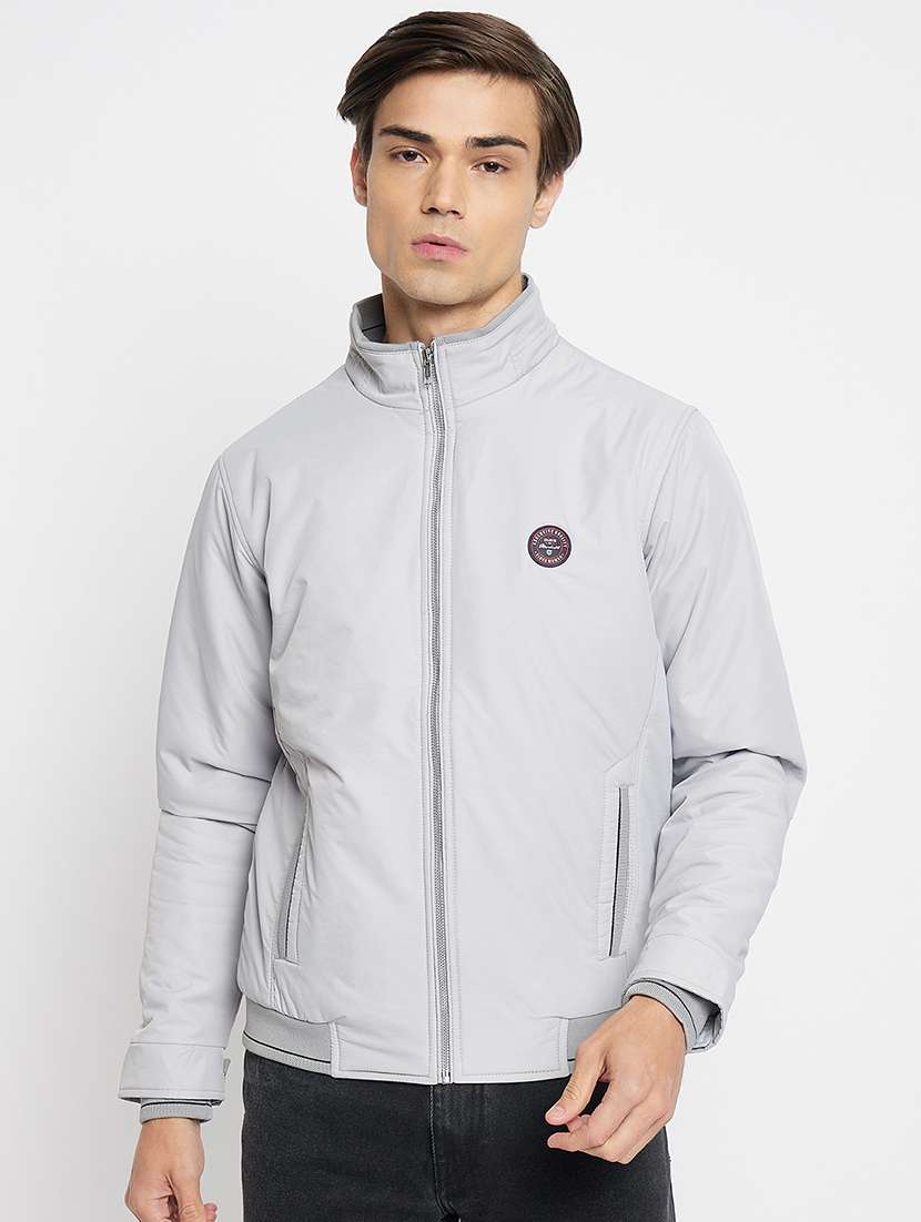 men long sleeve solid bomber jacket