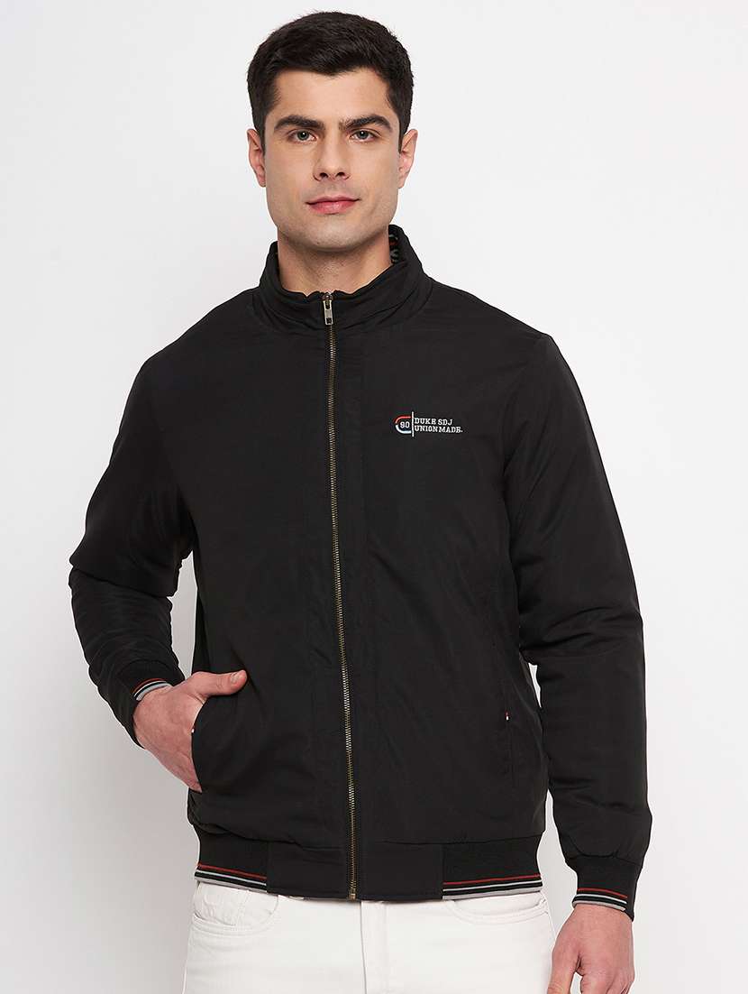 men long sleeve solid bomber jacket