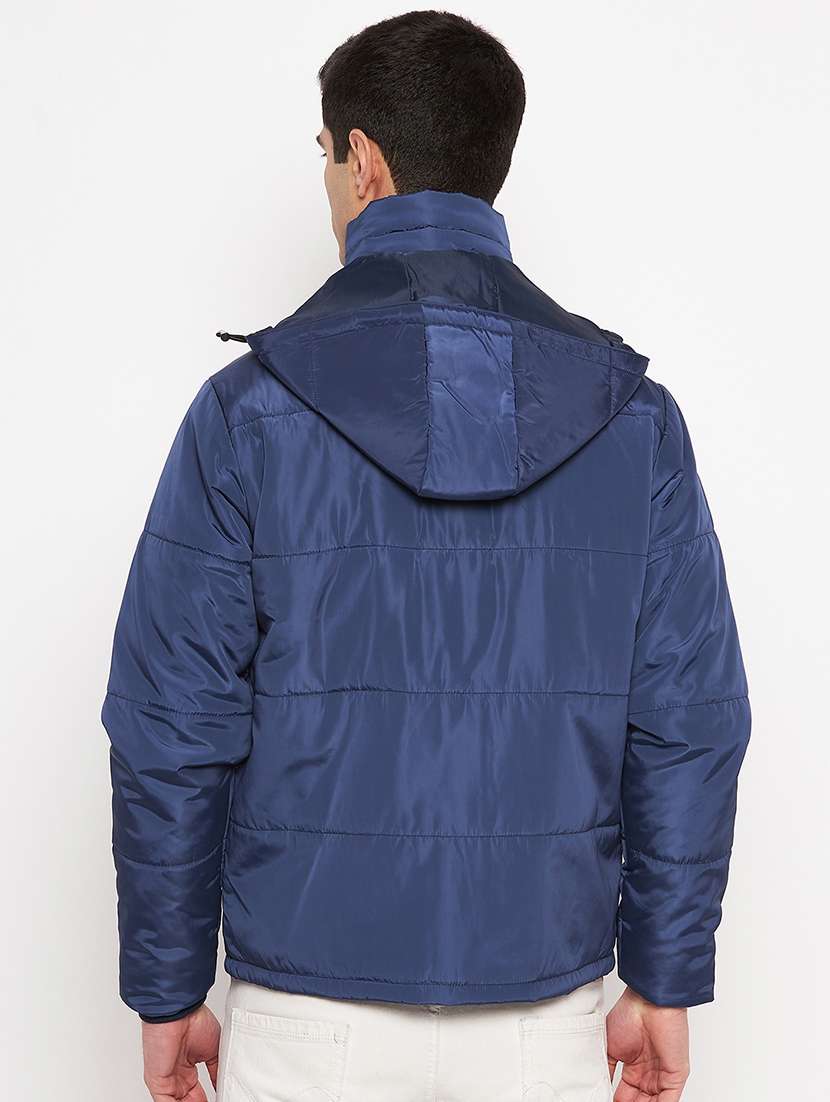 men blue polyester bomber jacket - 21521001 -  Standard Image - 2