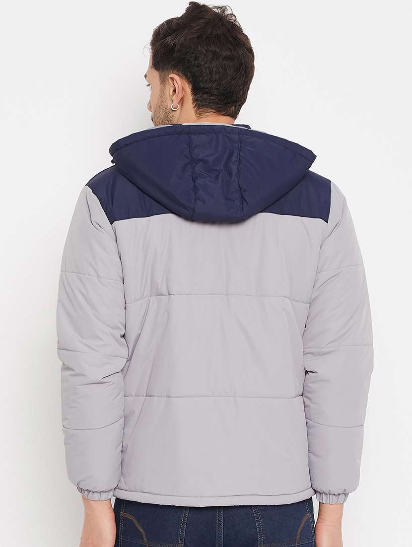 men long sleeve color block quilted jacket - 21521006 - Standard Image - 2