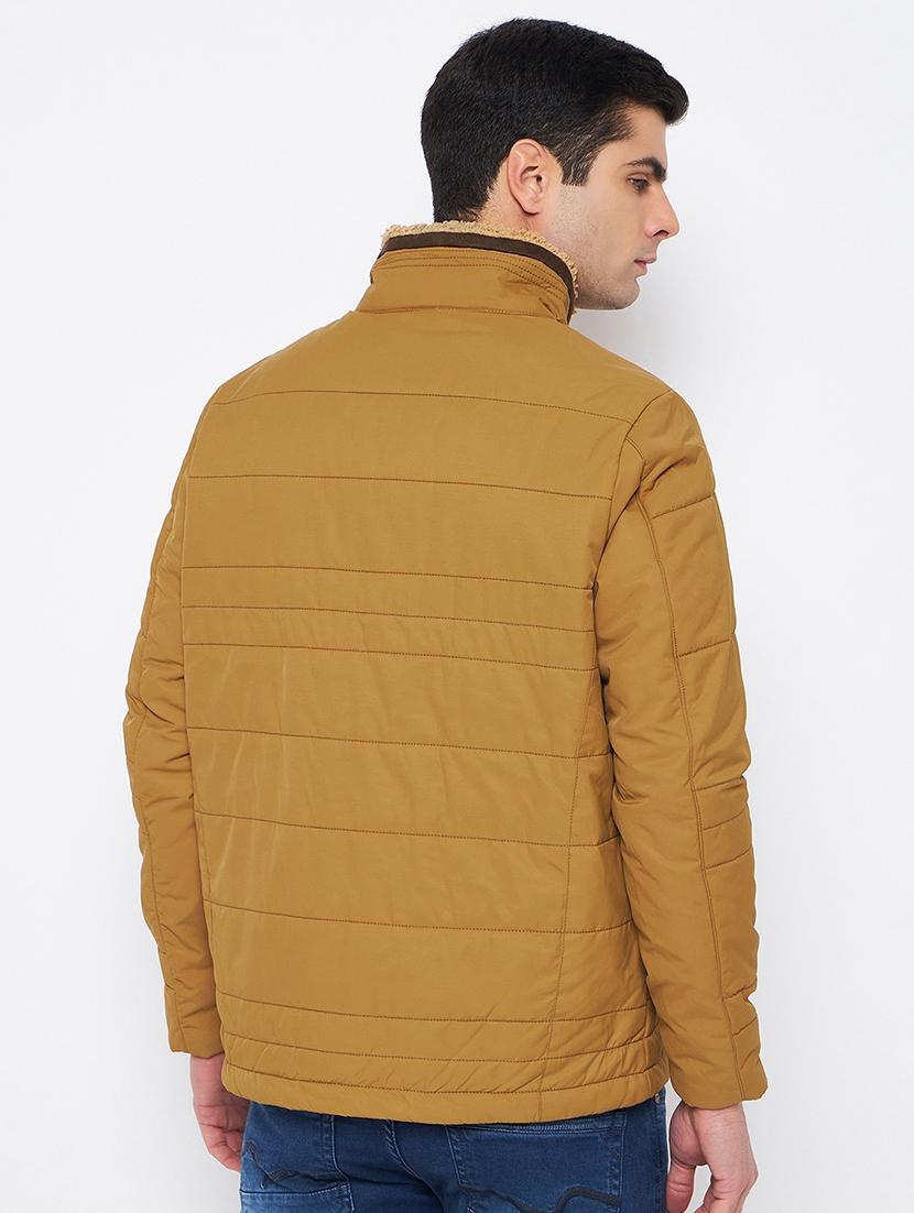 men brown polyester bomber jacket - 21521024 - Standard Image - 2