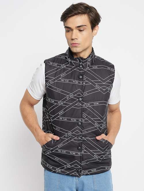 mens solid sleeveless reversible bomber jacket - 21521031 -  Standard Image - 0