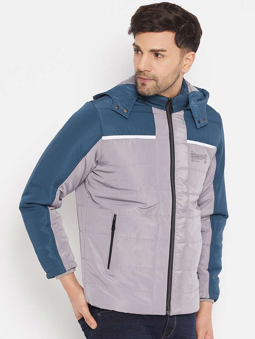 men long sleeve color block quilted jacket - 21521039 -  Standard Image - 2