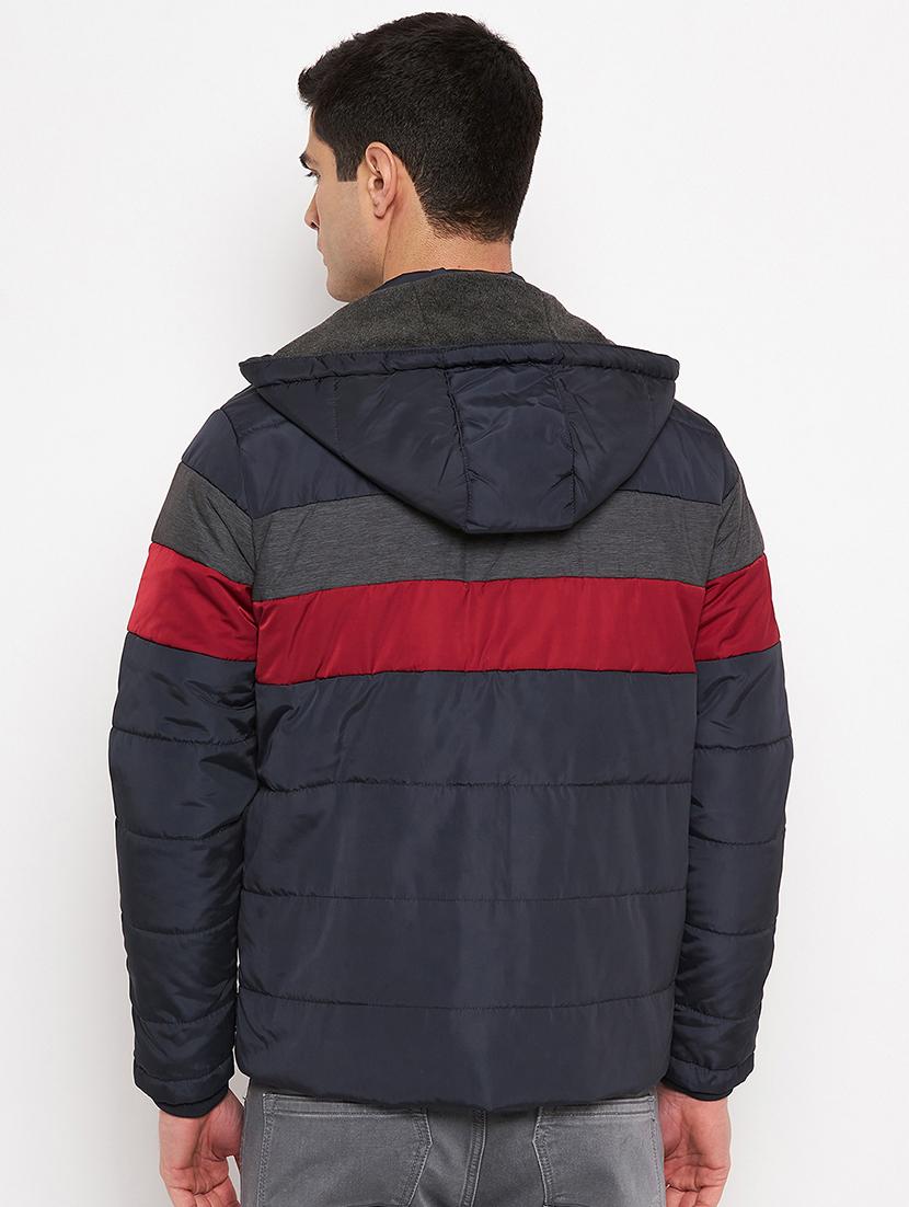 men navy blue long sleeve quilted jacket - 21521048 - Standard Image - 2