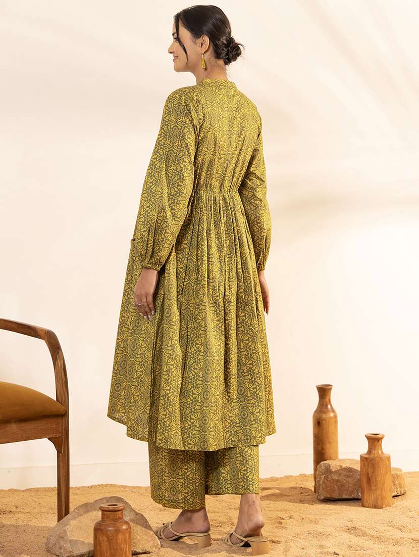 women olive kurta pant set - 21521117 -  Standard Image - 2