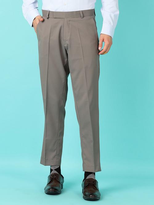 men mid rise solid flat front formal trouser - 21521201 - Standard Image - 0