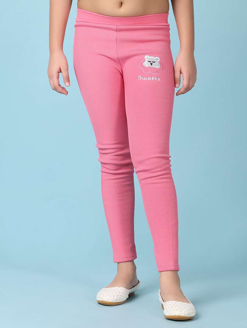 girls solid mid rise legging - 21521212 -  Standard Image - 2