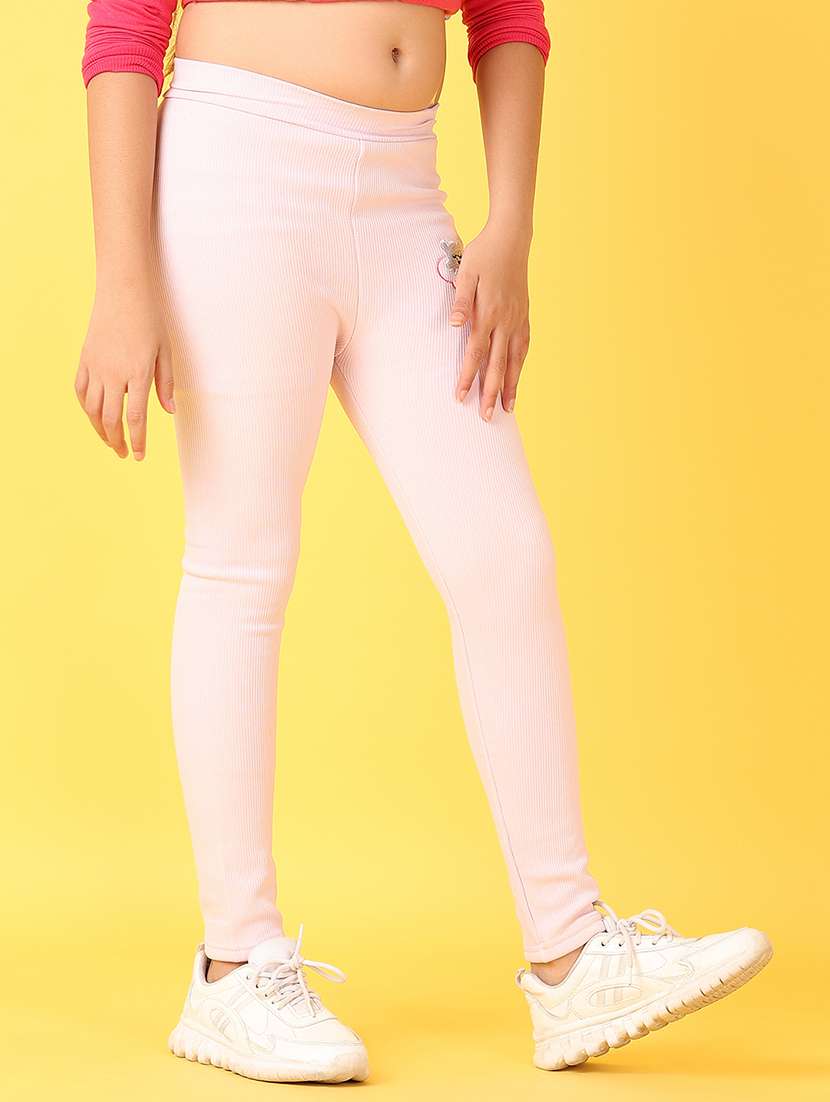 girls solid mid rise legging - 21521213 -  Standard Image - 2