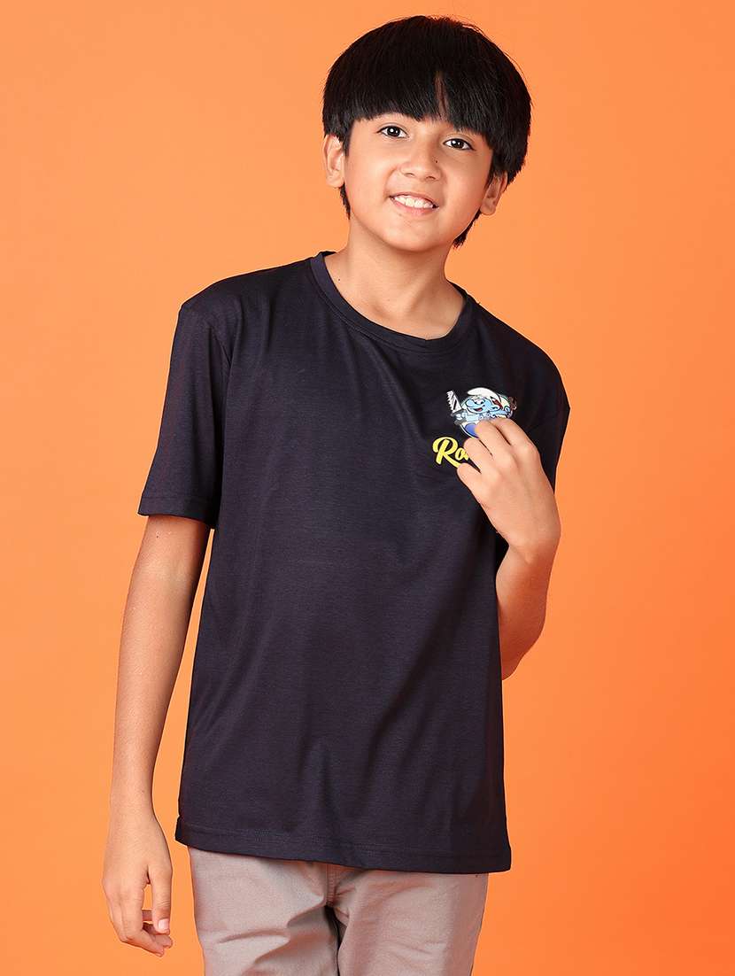 boys short sleeves front & back print t-shirt