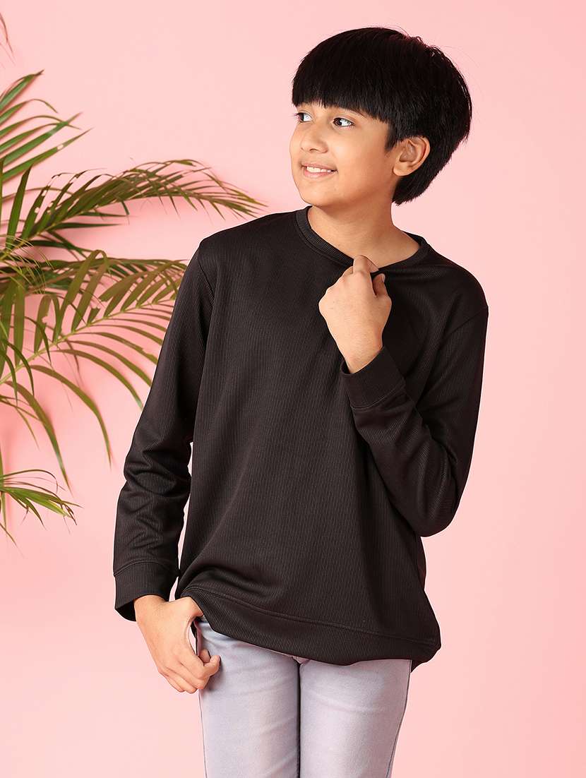 boys long sleeves solid t-shirt