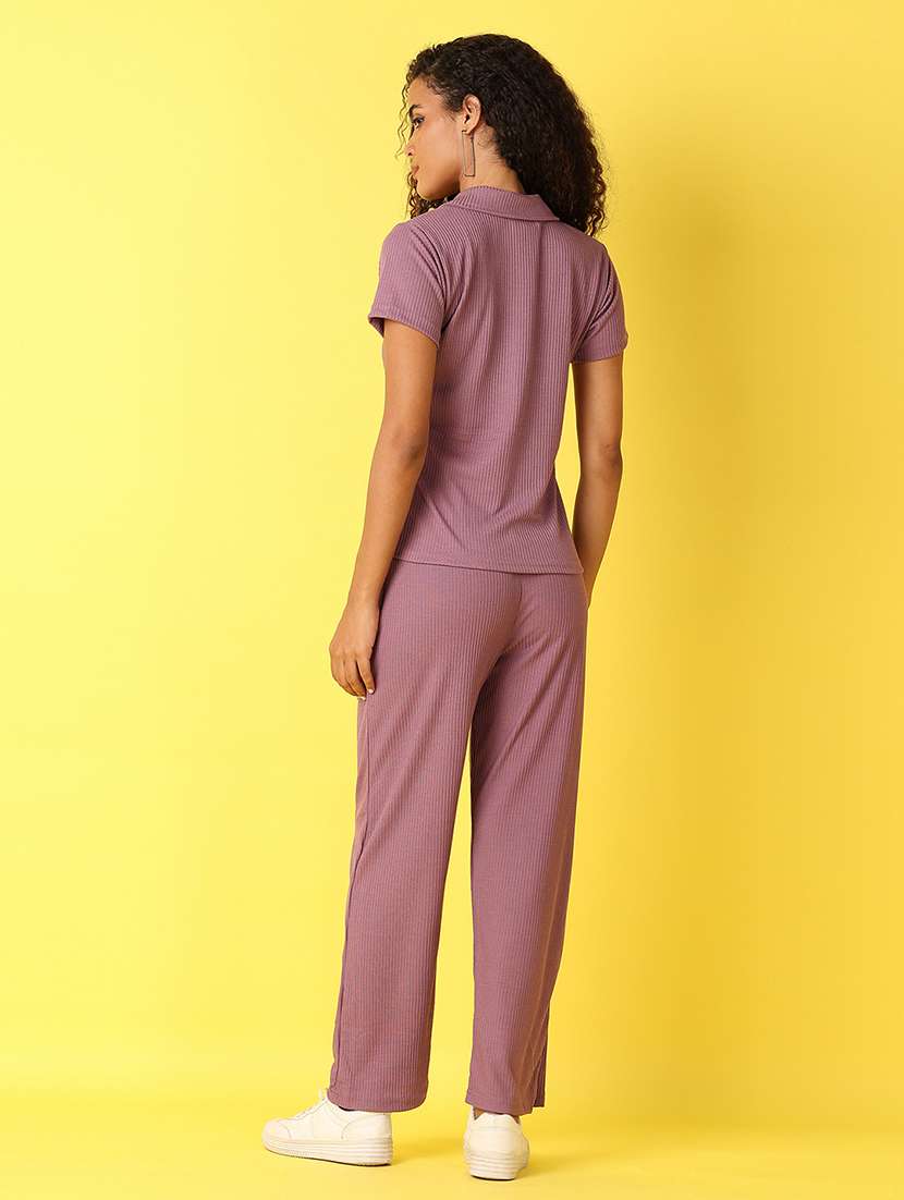 women purple cotton active wear co-ord set - 21521566 -  Standard Image - 2