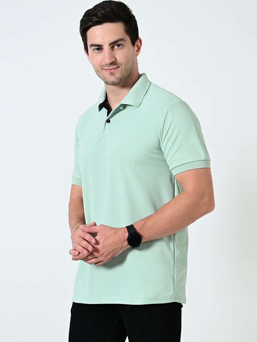 men polo neck plain t-shirt - 21521880 -  Standard Image - 2