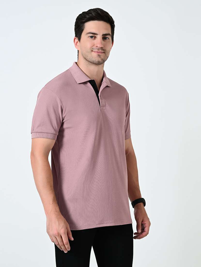 men polo neck plain t-shirt - 21521881 - Standard Image - 2
