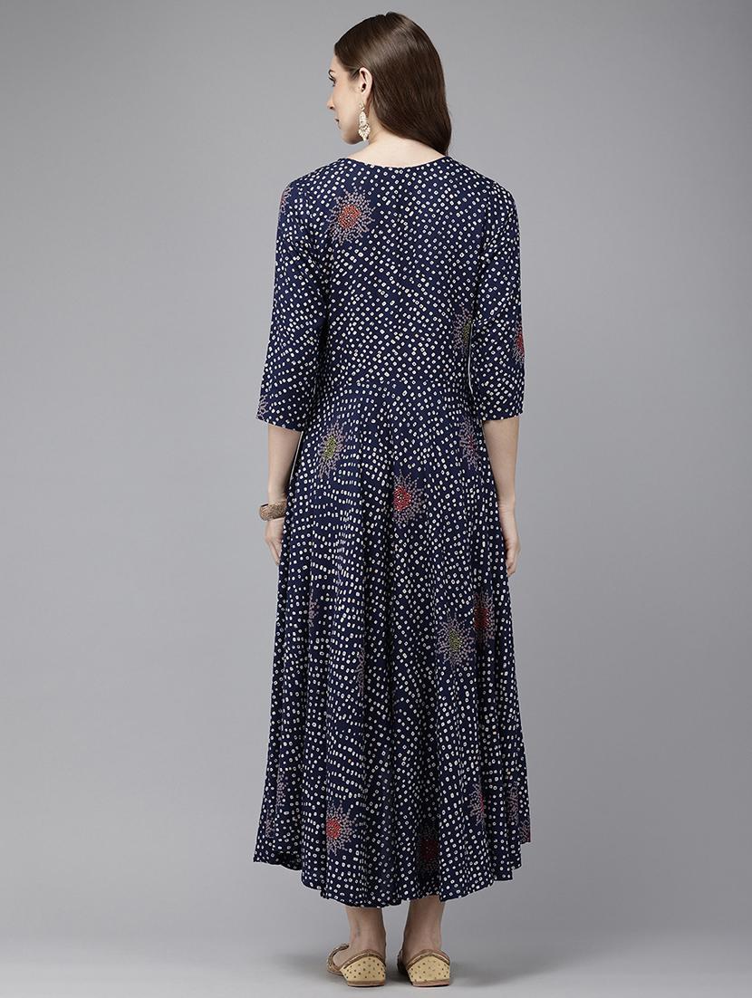 women blue printed a-line kurta - 21521952 - Standard Image - 2