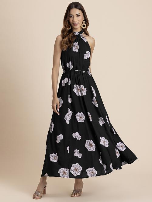 women floral printed halter neck maxi dress - 21521963 - Standard Image - 0