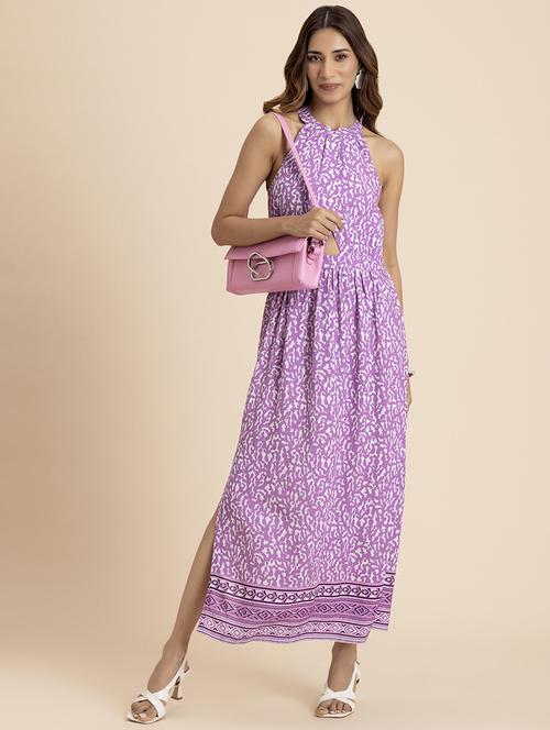 women printed halter neck a-line dress  - 21521987 -  Standard Image - 0