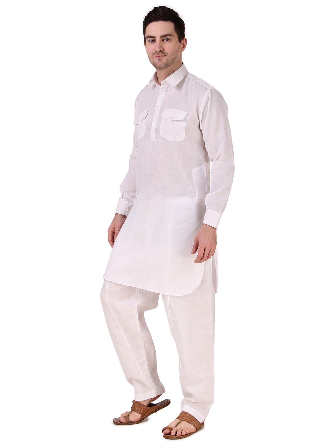 men solid kurta pyjama ethnic wear set - 21522016 - Standard Image - 2