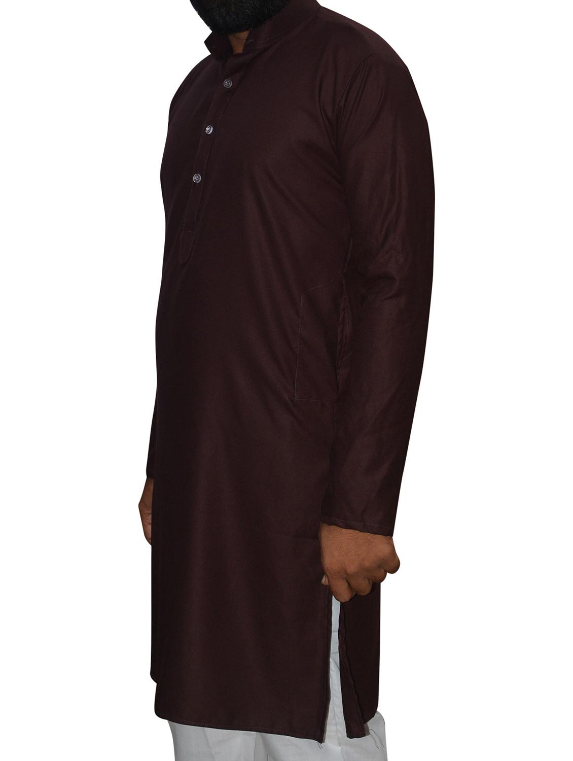 men burgundy solids kurta pyjama sets - 21522046 - Standard Image - 2