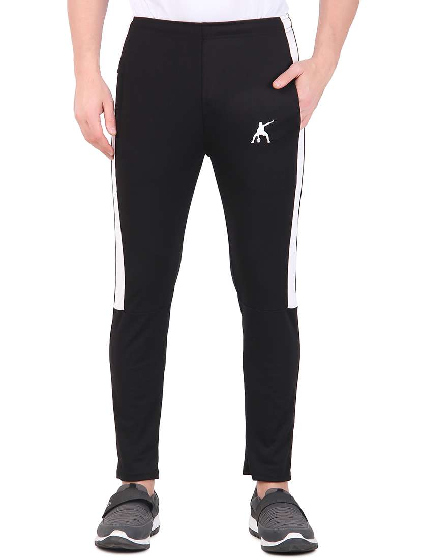 men black polyester full length track pant - 21522162 - Zoom Image - 0