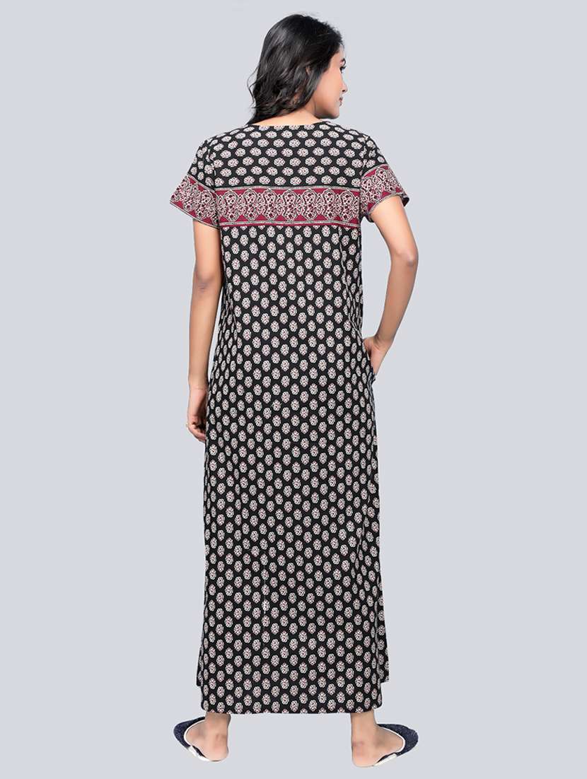 women black cotton nighty - 21522423 -  Standard Image - 2