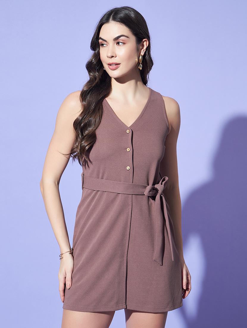 women solid brown straight dress - 21522752 - Zoom Image - 0