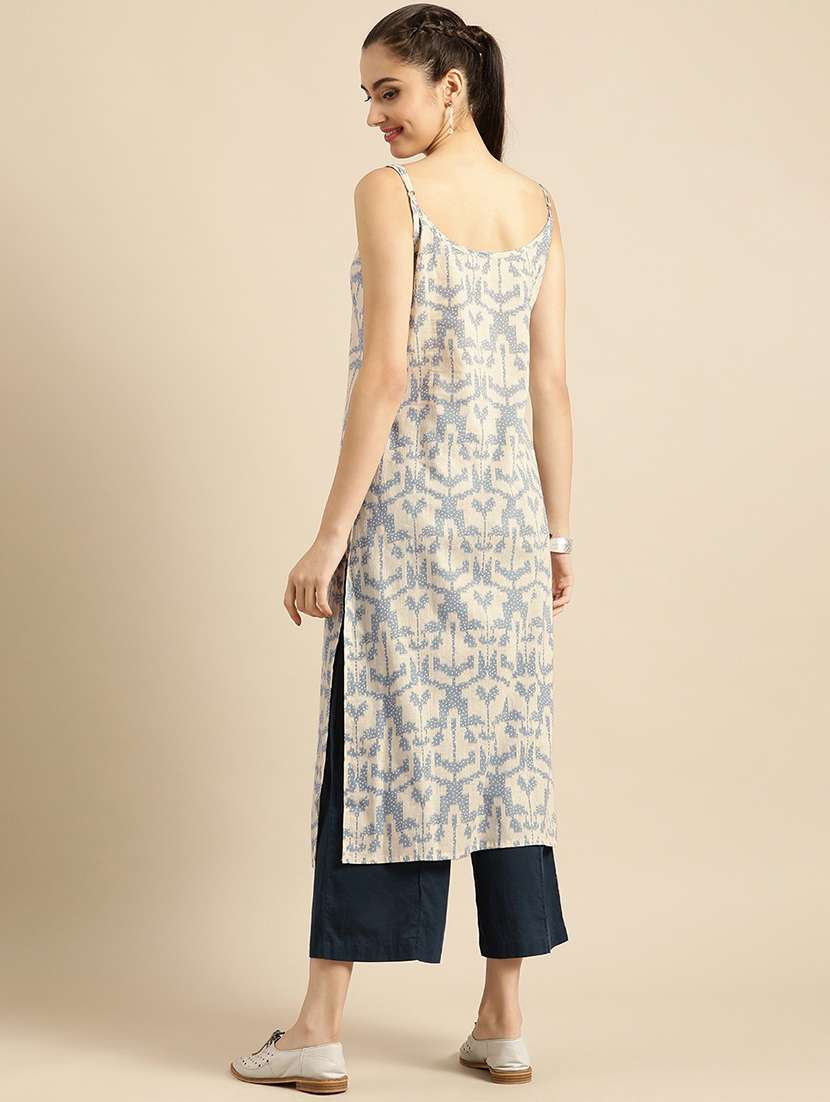 women printed sleeveless straight kurta - 21522793 - Standard Image - 2
