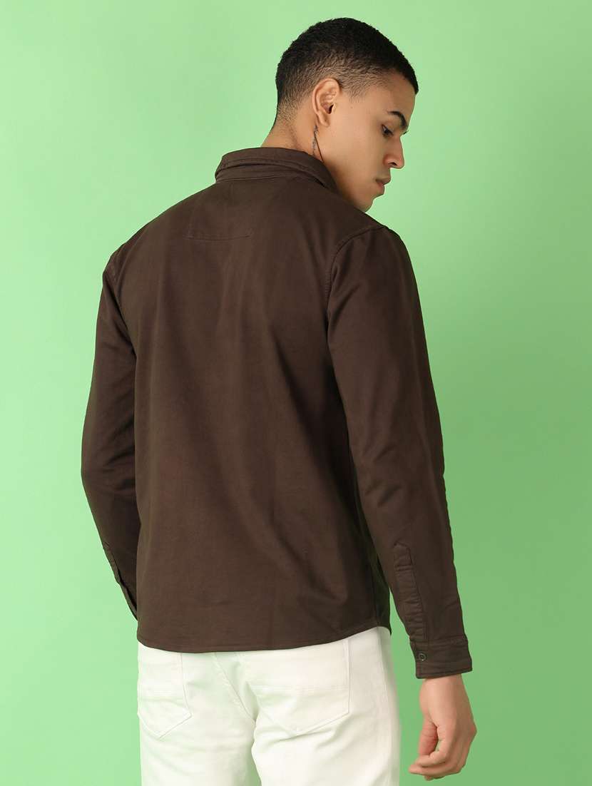 men long sleeves solid casual shirt - 21522819 -  Standard Image - 2