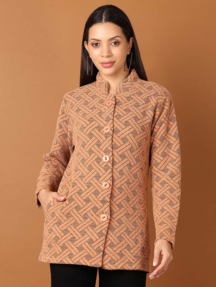 women self designed long sleeve cardigan