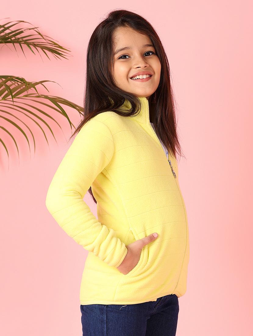 girls yellow solid long sleeve sweatshirt - 21522837 - Standard Image - 2