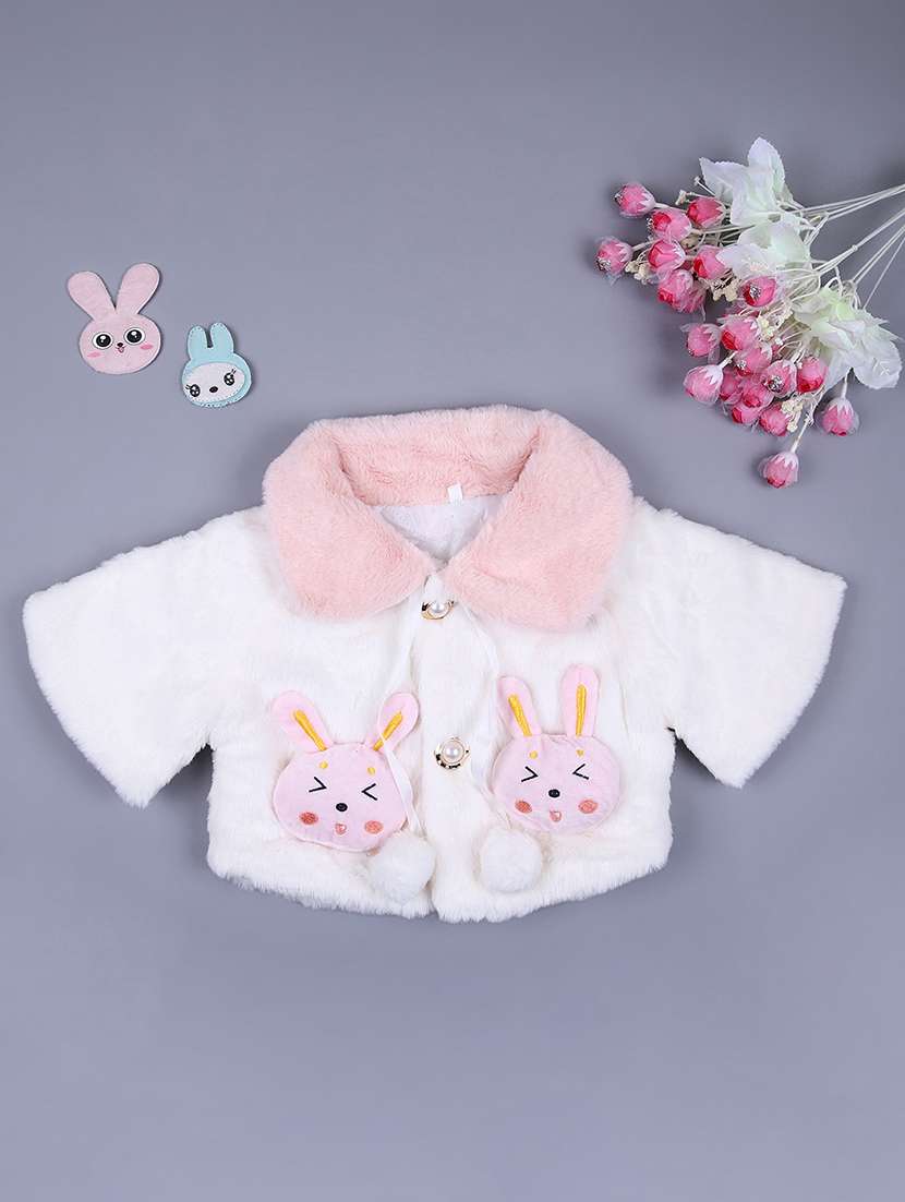 girls long sleeve fur jacket