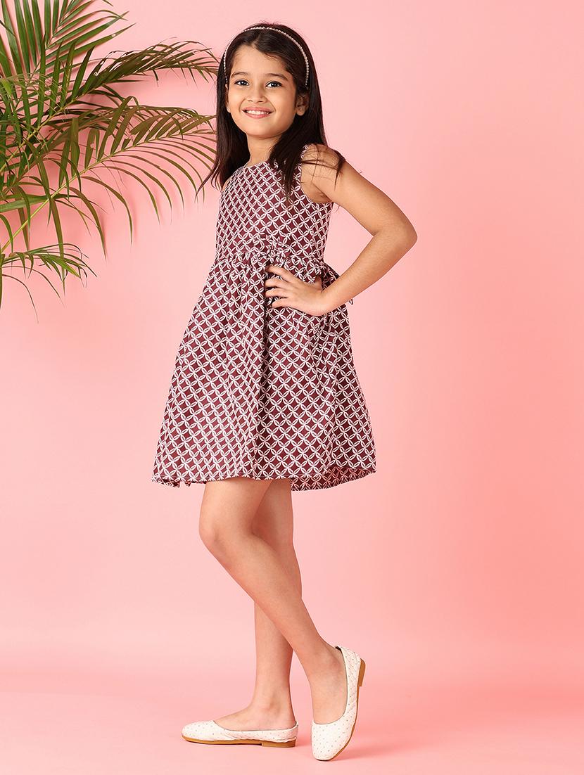 girls printed sleeveless cotton frock - 21522943 - Standard Image - 2