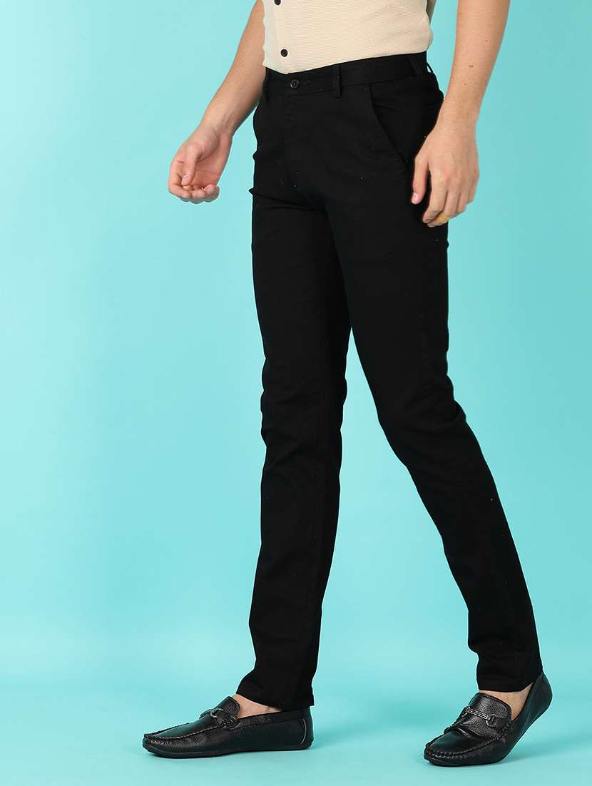 men solid slim fit chinos casual trouser - 21522963 -  Standard Image - 2