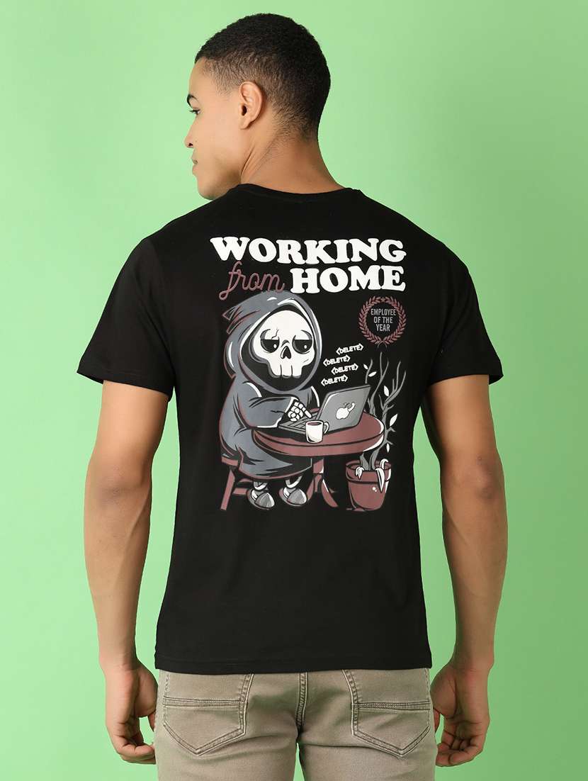 men short sleeves front & back print t-shirt - 21522980 -  Standard Image - 2