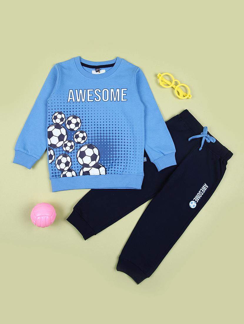 boys printed full length twin set - 21523027 - Zoom Image - 0