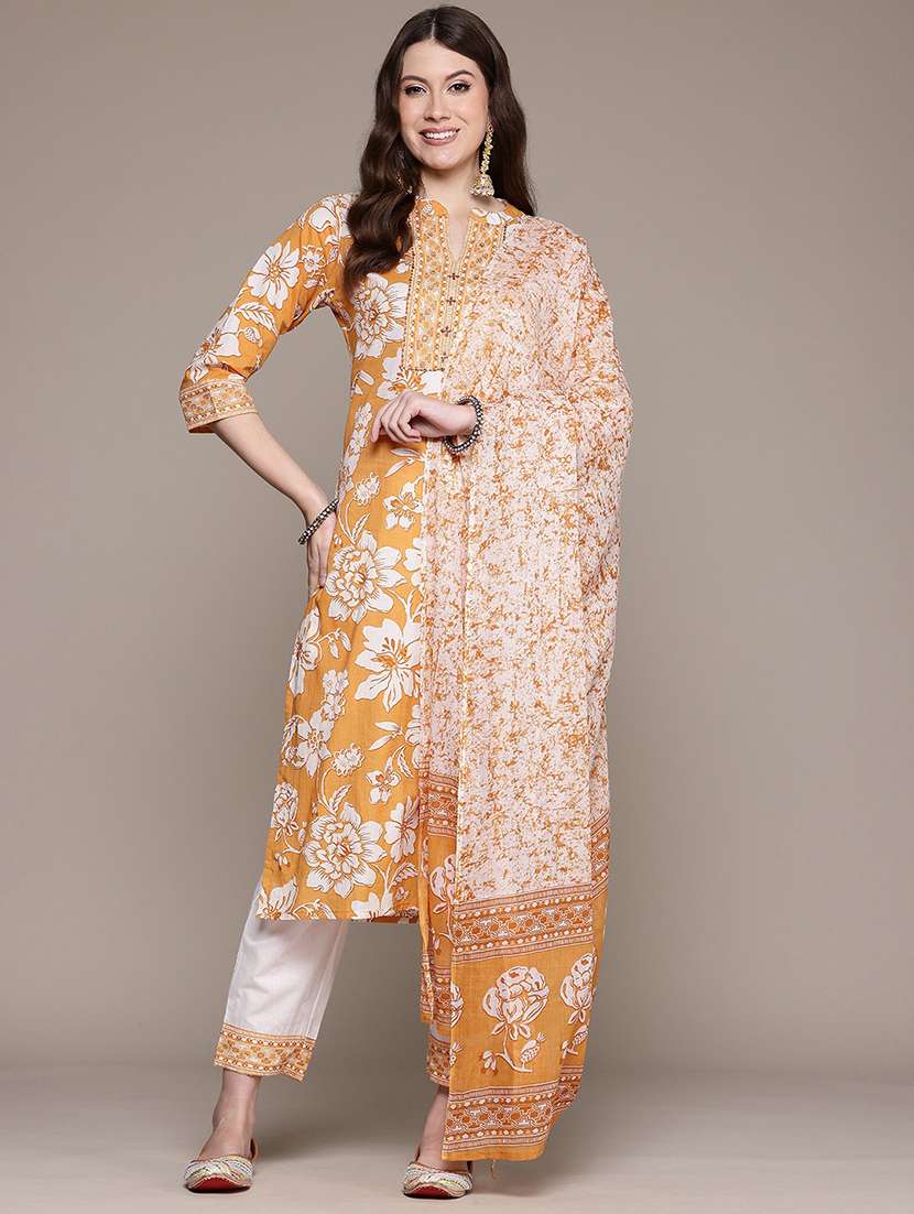 women floral kurta pant set with dupatta - 21523133 - Standard Image - 2