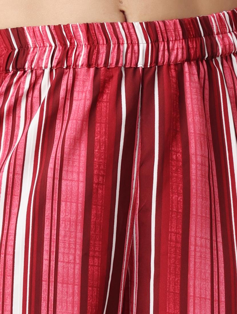 women striped printed wide leg trouser - 21523417 - Standard Image - 7