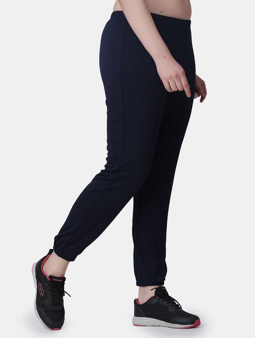 women solid relaxed fit jogger - 21523436 - Standard Image - 2