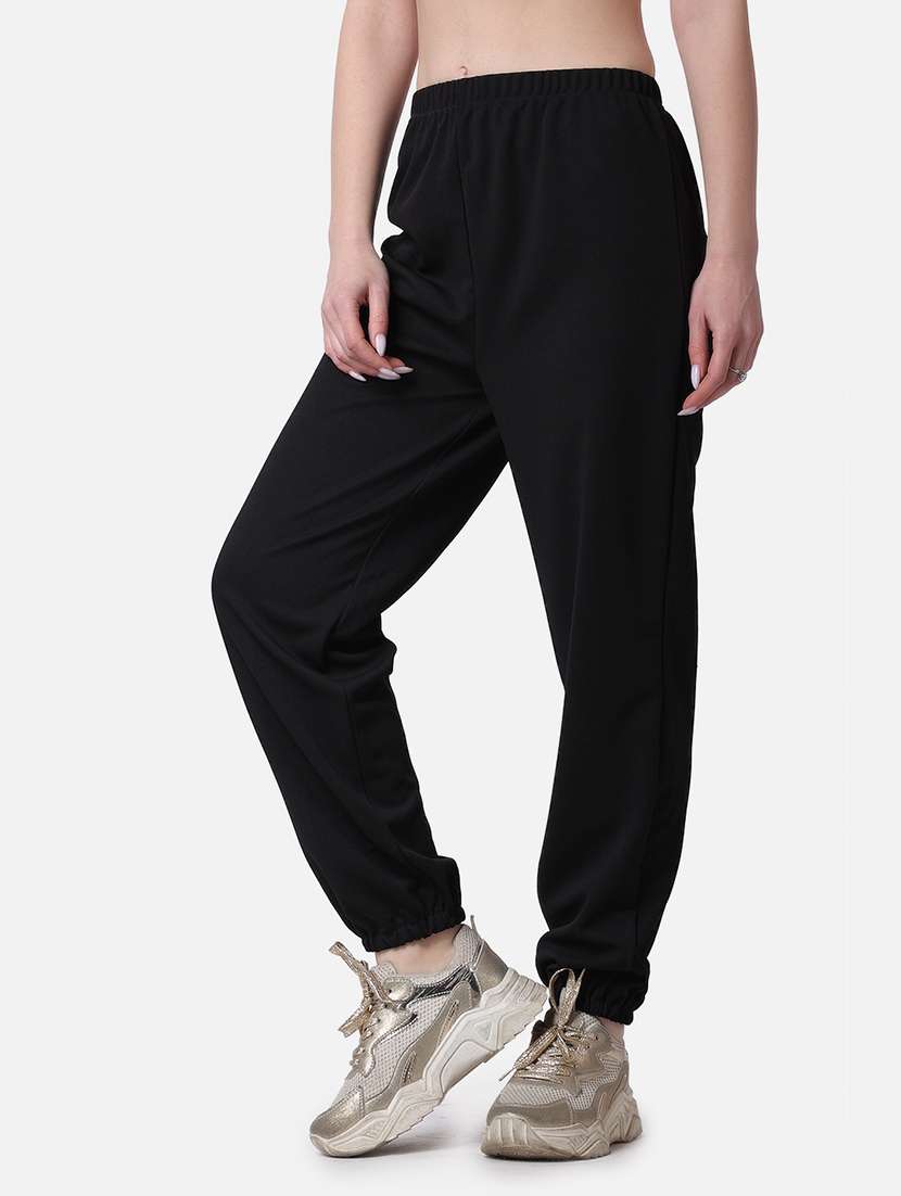 women solid relaxed fit jogger - 21523437 - Standard Image - 2