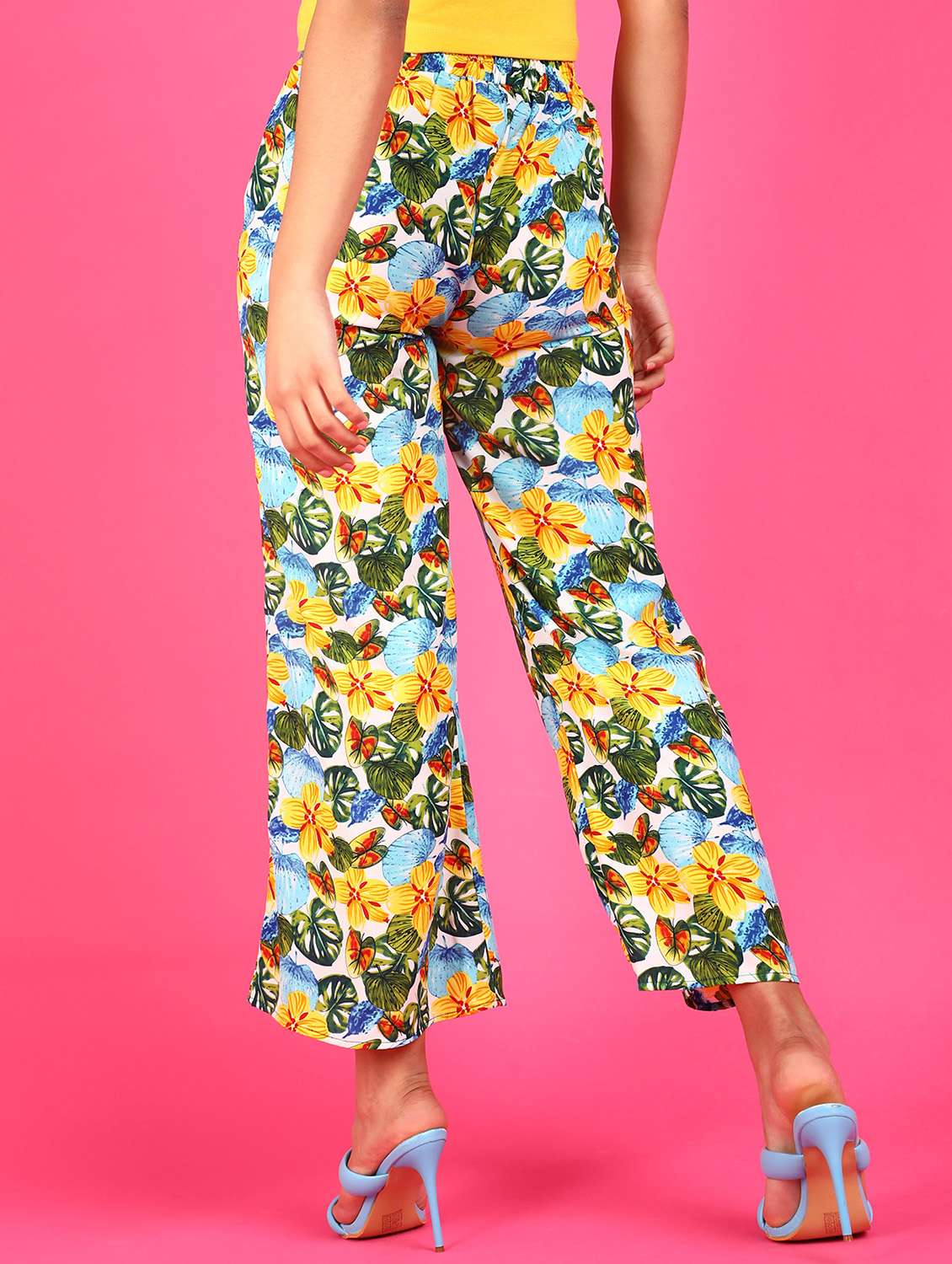women printed high rise wide leg trouser - 21523456 -  Standard Image - 2
