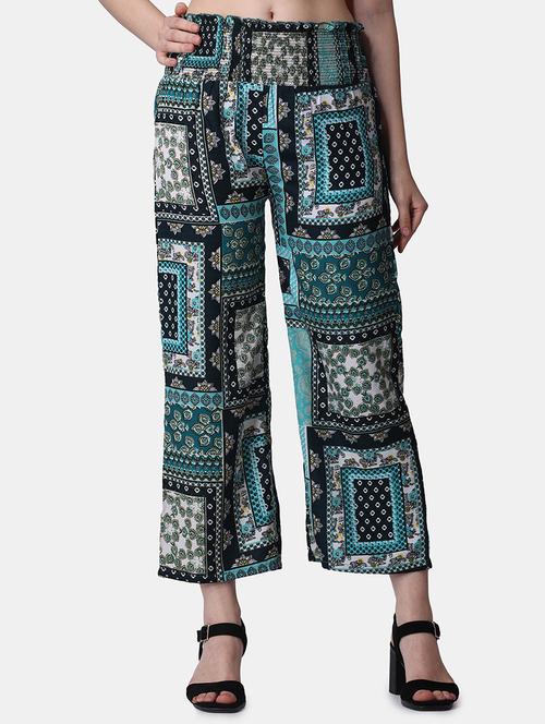 women printed mid rise straight trouser - 21523469 -  Standard Image - 0