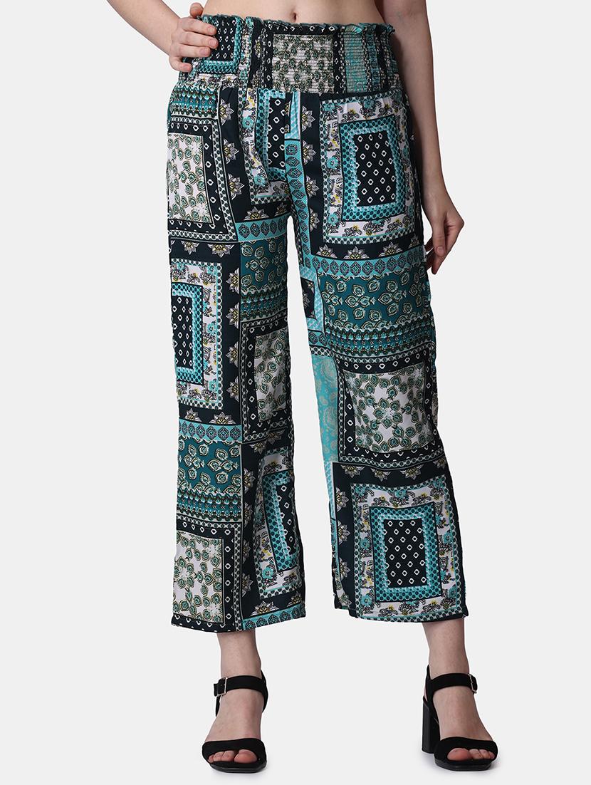 women printed mid rise straight trouser - 21523469 -  Zoom Image - 0